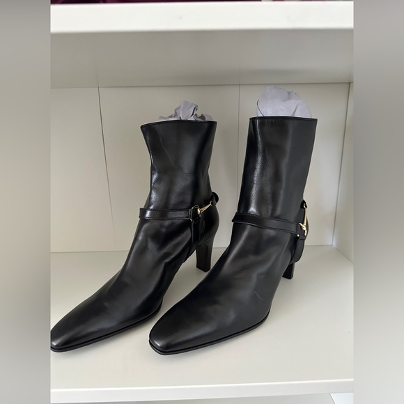 Bottes Vintage En Cuir Bordeaux Tanino Crisci - Taille 38.5 - Italie - Hauteur Genou